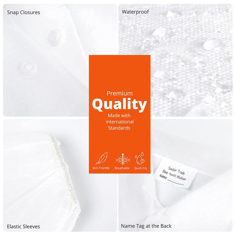 AQT LLC Disposable Lab Coats for Kids, 12 Pack - Scientist Coats - Doctor Coat - Lab Coats for Science Party (Youth Small) - Image 5